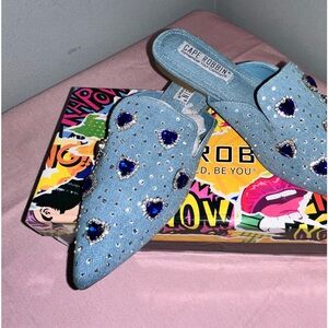 Cape Robbin Denim Blue Heart-Studded sierra flats